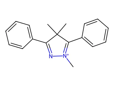 1,4,4-Trimethyl-3,5-diphenyl-4H-pyrazolium structure