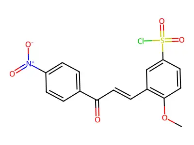 4-methoxy-3-[3-(4-nitrophenyl)-3-oxo-prop-1-enyl]benzenesulfonyl Chloride structure