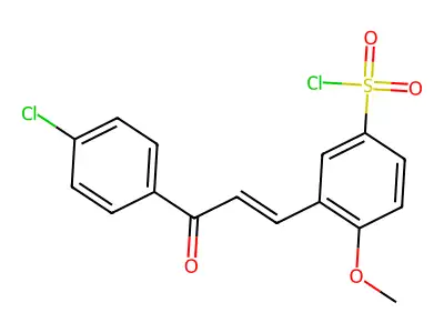 3-[3-(4-chlorophenyl)-3-oxo-prop-1-enyl]-4-methoxy-benzenesulfonyl Chloride structure