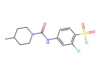 2-Chloro-4-(4-methylpiperidine-1-carboxamido)benzene-1-sulfonyl chloride structure