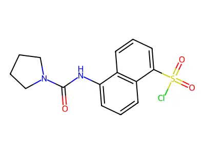 5-(Pyrrolidine-1-carboxamido)naphthalene-1-sulfonyl chloride structure