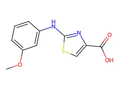 2-((3-Methoxyphenyl)amino)thiazole-4-carboxylic acid structure