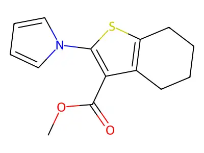 methyl 2-(1H-pyrrol-1-yl)-4,5,6,7-tetrahydro-1-benzothiophene-3-carboxylate structure