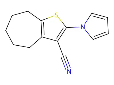 5,6,7,8-Tetrahydro-2-(1H-pyrrol-1-yl)-4H-cyclohepta[b]thiophene-3-carbonitrile structure
