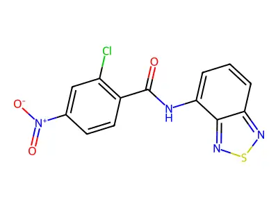 N-(2,1,3-benzothiadiazol-4-yl)-2-chloro-4-nitrobenzamide structure
