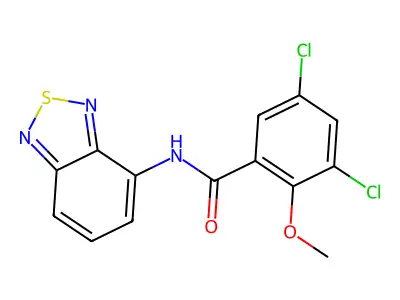 N-(2,1,3-benzothiadiazol-4-yl)-3,5-dichloro-2-methoxybenzamide structure