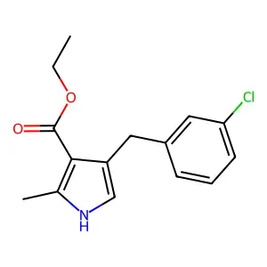 ethyl 4-[(3-chlorophenyl)methyl]-2-methyl-1H-pyrrole-3-carboxylate structure
