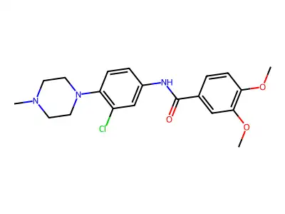 N-[3-chloro-4-(4-methylpiperazin-1-yl)phenyl]-3,4-dimethoxybenzamide structure