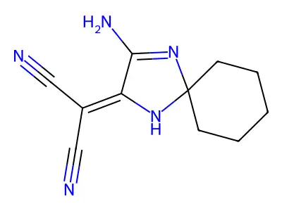 Propanedinitrile, (3-amino-1,4-diazaspiro[4.5]dec-3-en-2-ylidene)- structure