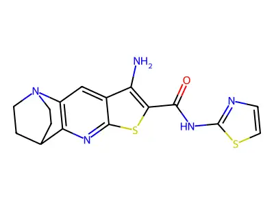 C16H15N5OS2 structure
