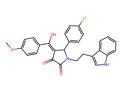 5-(4-Chlorophenyl)-1,5-dihydro-3-hydroxy-1-[2-(1H-indol-3-yl)ethyl]-4-(4-methoxybenzoyl)-2H-pyrrol-2-one structure