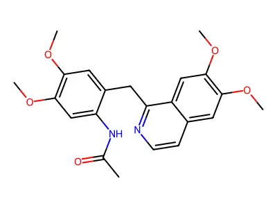 N-[2-[(6,7-dimethoxyisoquinolin-1-yl)methyl]-4,5-dimethoxyphenyl]acetamide structure