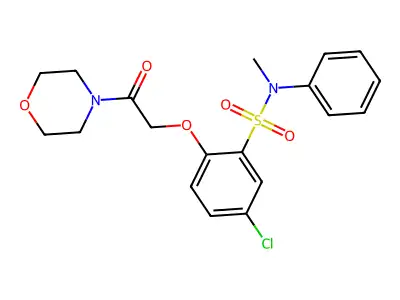 5-chloro-N-methyl-2-(2-morpholin-4-yl-2-oxoethoxy)-N-phenylbenzenesulfonamide structure