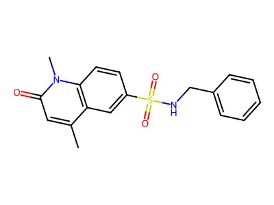 N-benzyl-1,4-dimethyl-2-oxoquinoline-6-sulfonamide structure