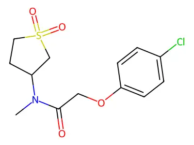 2-(4-chlorophenoxy)-N-(1,1-dioxidotetrahydrothiophen-3-yl)-N-methylacetamide structure