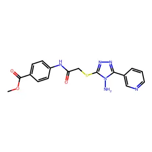 Methyl 4-[2-(4-amino-5-(3-pyridyl)-1,2,4-triazol-3-ylthio)acetylamino]benzoate structure