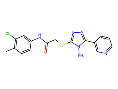 2-{[4-amino-5-(pyridin-3-yl)-4H-1,2,4-triazol-3-yl]sulfanyl}-N-(3-chloro-4-methylphenyl)acetamide structure
