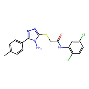 2-((4-amino-5-(p-tolyl)-4H-1,2,4-triazol-3-yl)thio)-N-(2,5-dichlorophenyl)acetamide structure