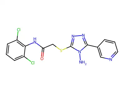 2-{[4-amino-5-(pyridin-3-yl)-4H-1,2,4-triazol-3-yl]sulfanyl}-N-(2,6-dichlorophenyl)acetamide structure