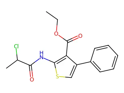 Ethyl 2-(2-chloropropanamido)-4-phenylthiophene-3-carboxylate structure