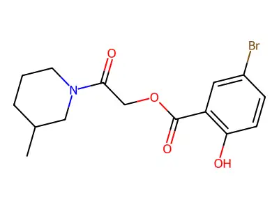 [2-(3-Methylpiperidin-1-yl)-2-oxoethyl] 5-bromo-2-hydroxybenzoate structure