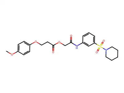 [2-Oxo-2-(3-piperidin-1-ylsulfonylanilino)ethyl] 3-(4-methoxyphenoxy)propanoate structure