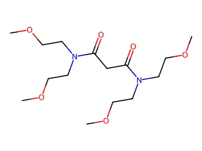 N,N,N',N'-tetrakis(2-methoxyethyl)propanediamide structure