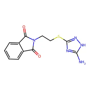 2-(2-((5-amino-4H-1,2,4-triazol-3-yl)thio)ethyl)isoindoline-1,3-dione structure