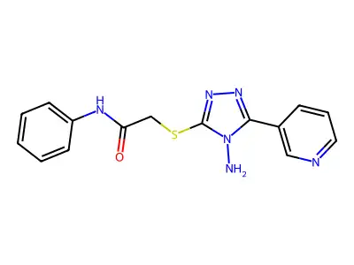 2-{[4-amino-5-(pyridin-3-yl)-4H-1,2,4-triazol-3-yl]sulfanyl}-N-phenylacetamide structure