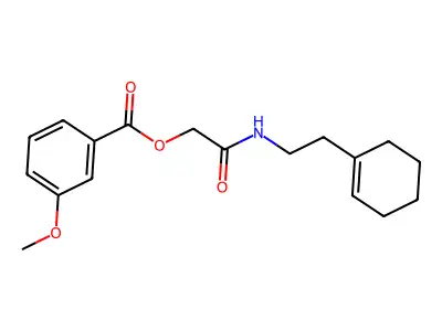 [2-[2-(Cyclohexen-1-yl)ethylamino]-2-oxoethyl] 3-methoxybenzoate structure