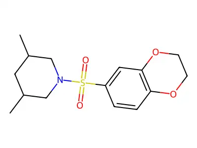 1-(2,3-Dihydro-1,4-benzodioxin-6-ylsulfonyl)-3,5-dimethylpiperidine structure