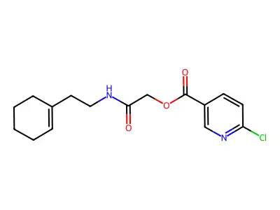 [2-[2-(Cyclohexen-1-yl)ethylamino]-2-oxoethyl] 6-chloropyridine-3-carboxylate structure