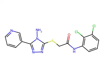 2-{[4-amino-5-(pyridin-3-yl)-4H-1,2,4-triazol-3-yl]sulfanyl}-N-(2,3-dichlorophenyl)acetamide structure