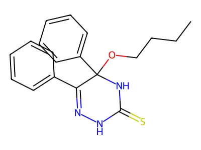 5-Butoxy-5,6-diphenyl-2,3,4,5-tetrahydro-1,2,4-triazine-3-thione structure