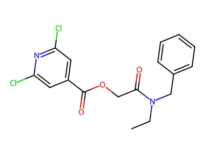 [Benzyl(ethyl)carbamoyl]methyl 2,6-dichloropyridine-4-carboxylate structure