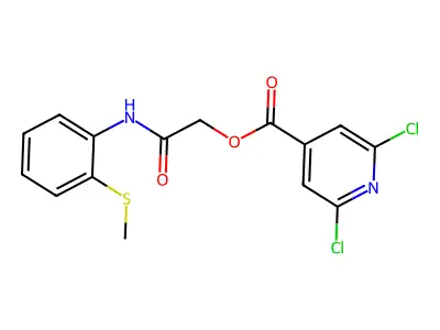 {[2-(Methylsulfanyl)phenyl]carbamoyl}methyl 2,6-dichloropyridine-4-carboxylate structure