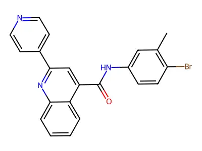 N-(4-bromo-3-methylphenyl)-2-pyridin-4-ylquinoline-4-carboxamide structure