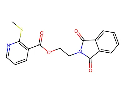 2-(1,3-Dioxoisoindolin-2-yl)ethyl 2-(methylthio)nicotinate structure