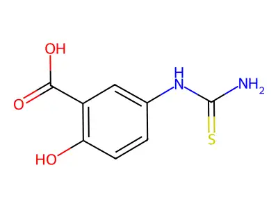 2-Hydroxy-5-thioureidobenzoic acid structure