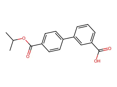 Biphenyl-3,4'-dicarboxylic acid 4'-isopropyl ester structure