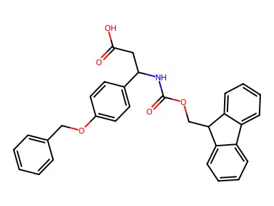 3-[4-(benzyloxy)phenyl]-3-({[(9H-fluoren-9-yl)methoxy]carbonyl}amino)propanoic acid structure