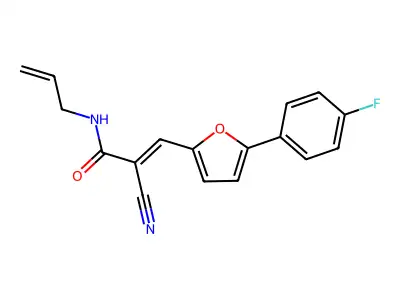 2-cyano-3-[5-(4-fluorophenyl)furan-2-yl]-N-(prop-2-en-1-yl)prop-2-enamide structure