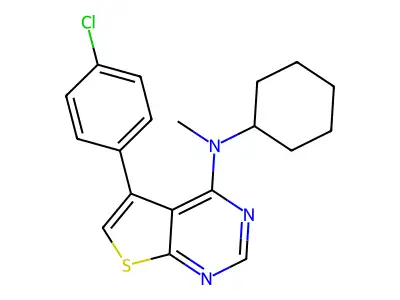 5-(4-chlorophenyl)-N-cyclohexyl-N-methylthieno[2,3-d]pyrimidin-4-amine structure