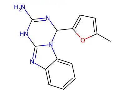 4-(5-Methyl-2-furyl)-1,4-dihydro[1,3,5]triazino[1,2-a]benzimidazol-2-amine structure