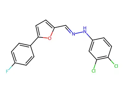 5-(4-Fluorophenyl)-2-furancarboxaldehyde 2-(3,4-dichlorophenyl)hydrazone structure