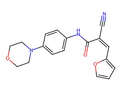 2-cyano-3-(furan-2-yl)-N-[4-(morpholin-4-yl)phenyl]prop-2-enamide structure