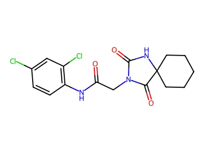 N-(2,4-dichlorophenyl)-2-{2,4-dioxo-1,3-diazaspiro[4.5]decan-3-yl}acetamide structure