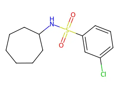 3-chloro-N-cycloheptylbenzene-1-sulfonamide structure