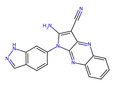 2-amino-1-(1H-indazol-6-yl)-1H-pyrrolo[2,3-b]quinoxaline-3-carbonitrile structure