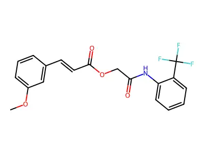 {[2-(trifluoromethyl)phenyl]carbamoyl}methyl (2E)-3-(3-methoxyphenyl)prop-2-enoate structure